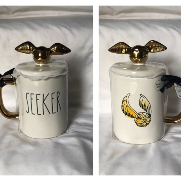 NWT Rae Dunn Harry Potter “Seeker” Mug with Flying Golden Snitch Lid - Picture 1 of 7